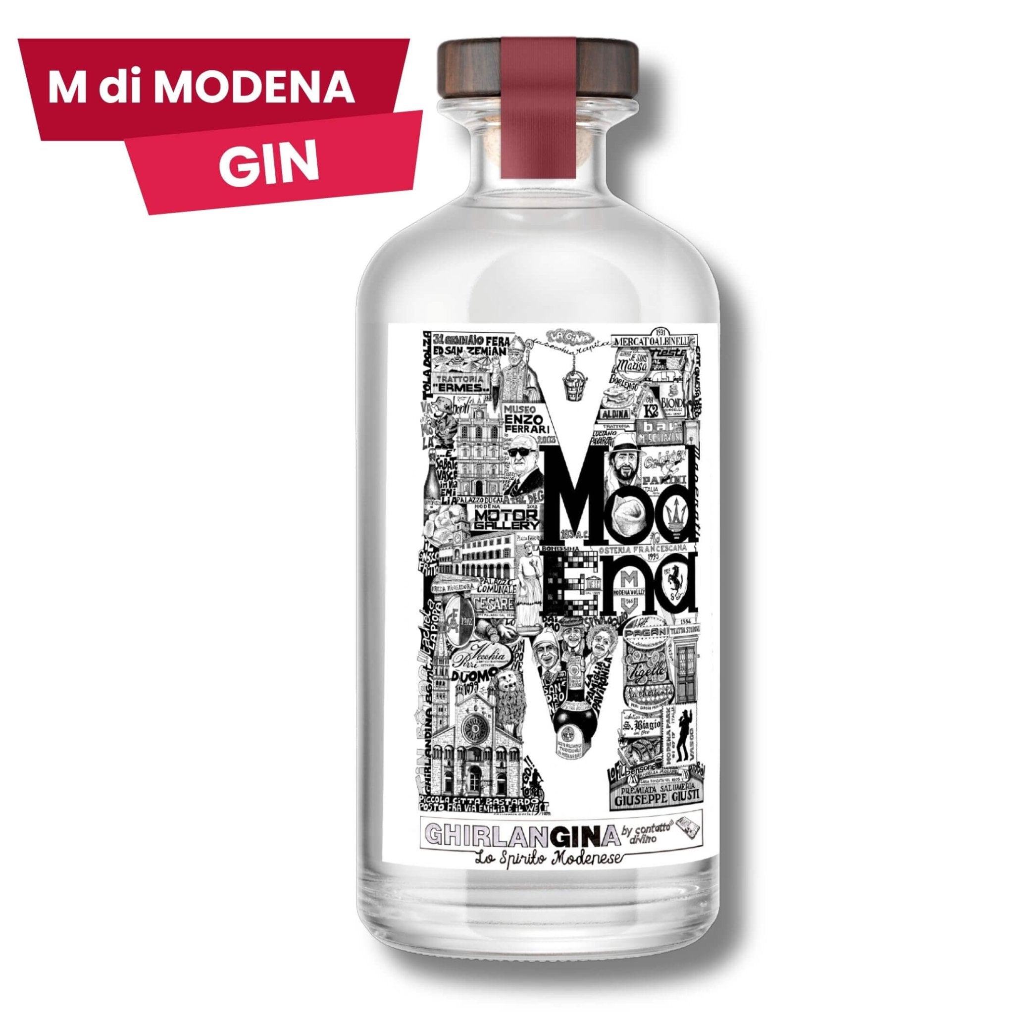 Gin M di Modena con etichetta Nerokina