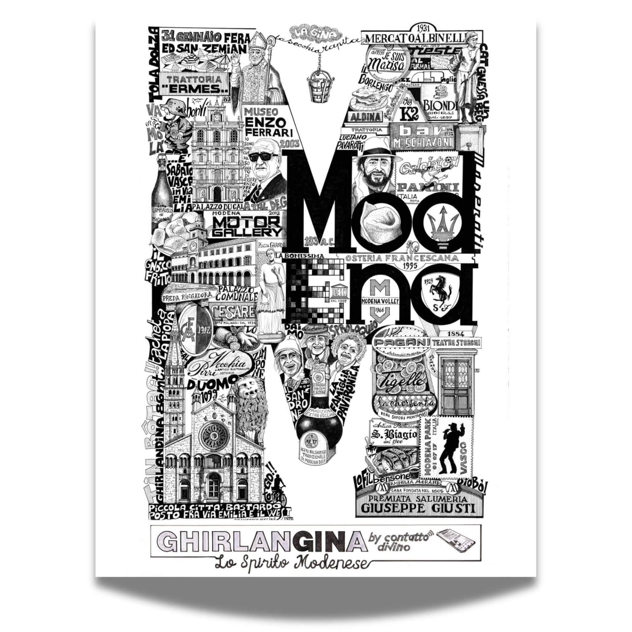 "M" di Modena Kit (🍾Bottiglia + 📄Stampa Tiratura Limitata) - GhirlanGINa