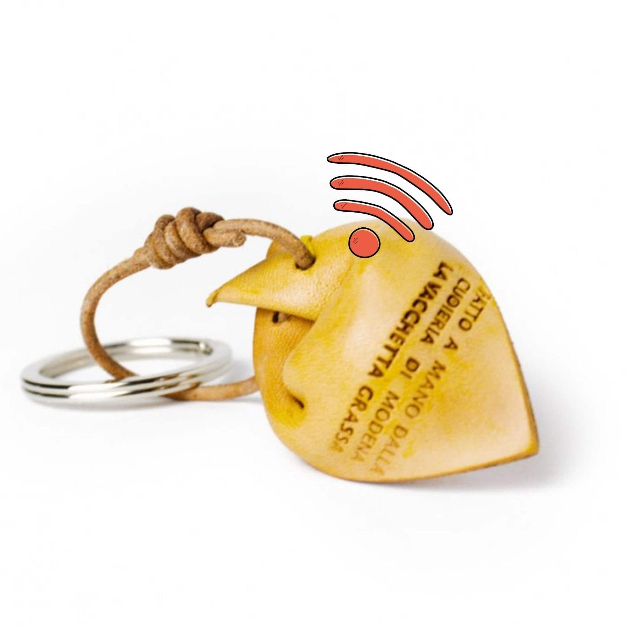 Portachiavi Tortellino di cuoio personalizzato con 🎥 Videomessaggio - Artigianale fatto a mano - GhirlanGINa