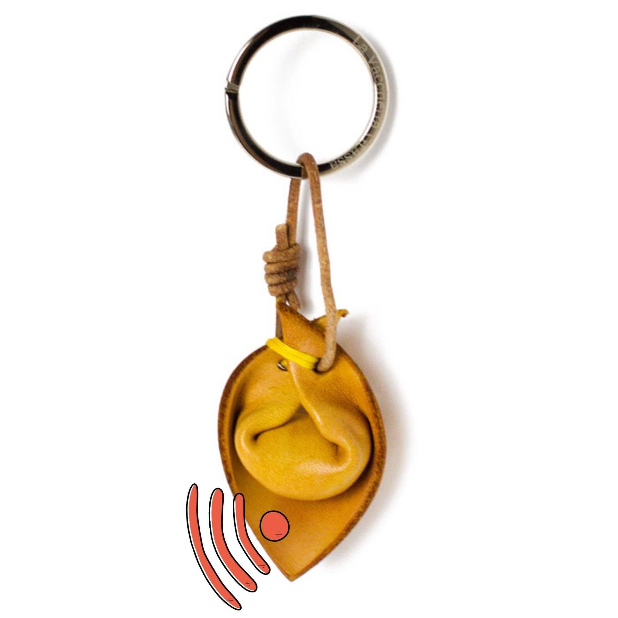 Portachiavi Tortellino di cuoio personalizzato con 🎥 Videomessaggio - Artigianale fatto a mano - GhirlanGINa