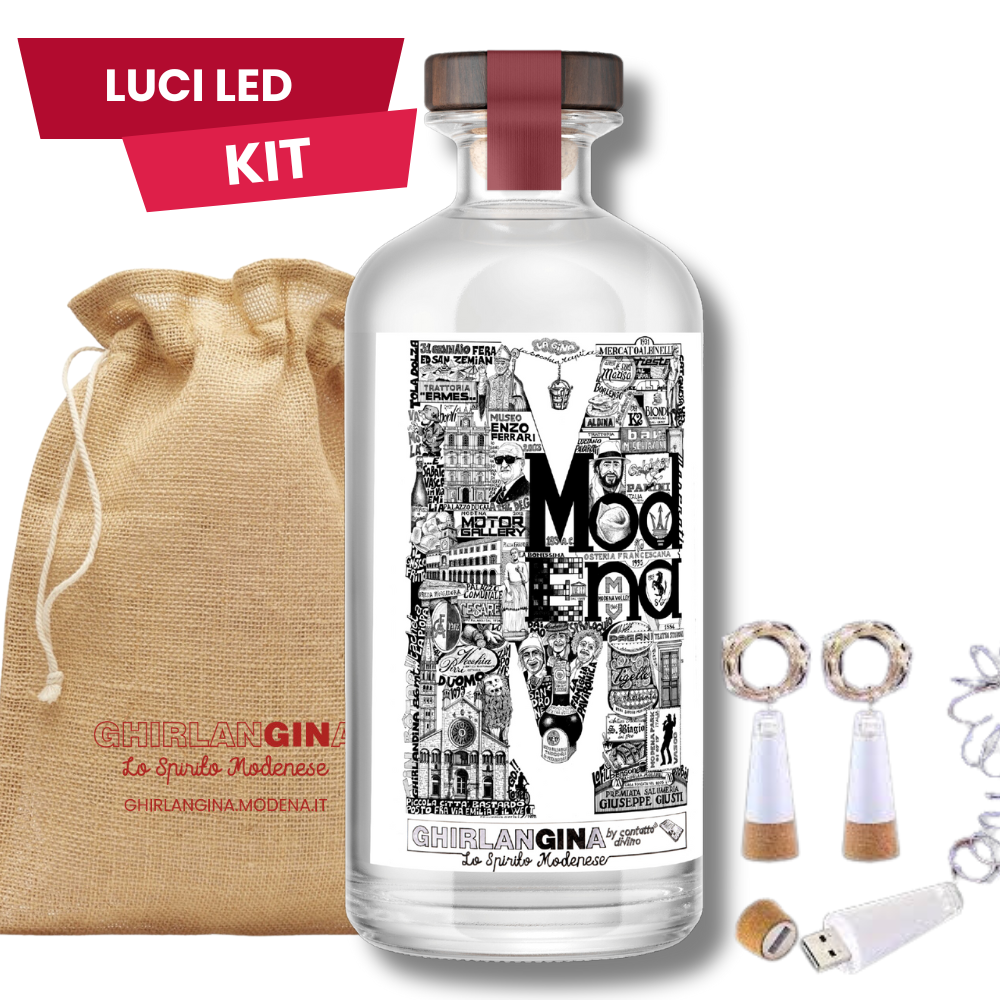 TOGO Kit M di Modena (Bottiglia GIN + Kit Lampada Led + Confezione Juta 100%) (Copia)